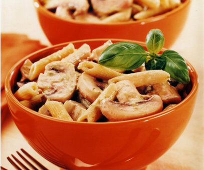 Pasta with Mushrooms and Pesto